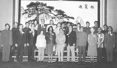The first delegation posing for a photo