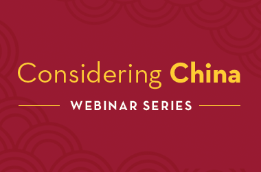 Logo for the Considering China webinar series