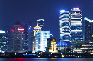 Skyline of Shanghai at night