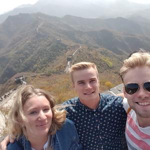 Brian Norlander with friends at the Great Wall of China