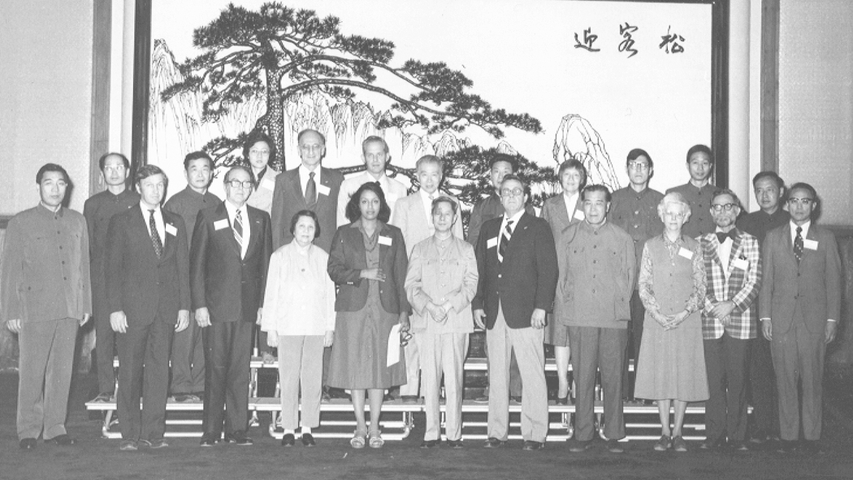 The first delegation posing for a photo