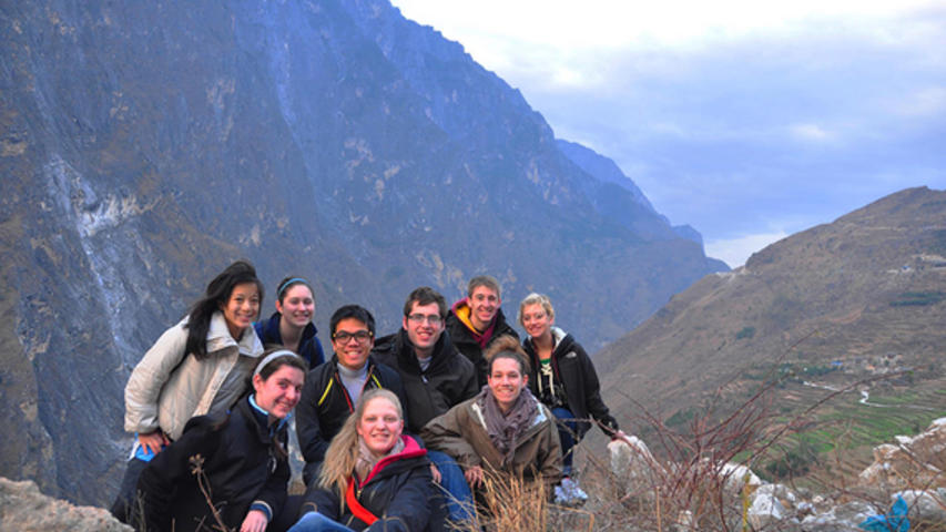 Flagship Program students in the mountains of China